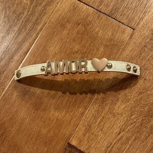 Gold Rose Lettering Amor Bracelet